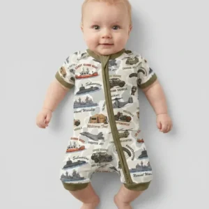 Little Hero Military Family Matching Bamboo Shorty Zippy