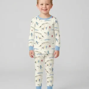 Hooked On Jesus Fishing Matching Bamboo Two Piece Long Sleeve Pajama Set