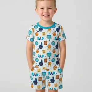 World's Best Dad Bamboo Two Piece Short Sleeve Shorts Pajama Set