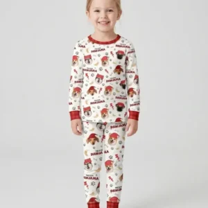 Custom Pet Photo This Is My Pawjama Bamboo Two Piece Long Sleeve Pajama Set