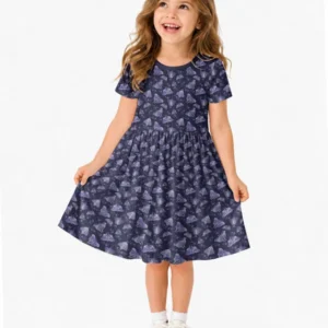 Very Peri Moths Bamboo Twirl Dress