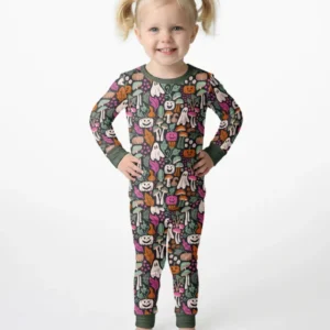 Dark Pumpkin Zona Bamboo Two Piece Long Sleeve Pajama Set