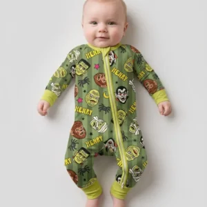 Custom Name Spooky Monsters Bamboo Convertible Zippy