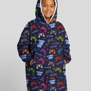 Custom Name Game On Family Matching Bamboo Blanket Hoodie