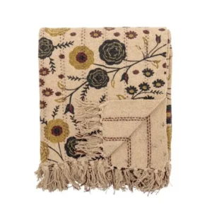 Tagesdecke Fiora – recycelte Baumwolle mit floralem Muster