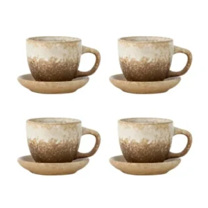 Becher-Set Svale – Beige - Braun Steingut (4-teilig)