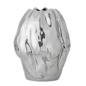 Vase „Argon“ – Silbernes Steingut