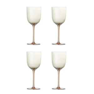 Weingläser Celeste – Glas in Bronze mit Perlmuttrand (4er-Set)