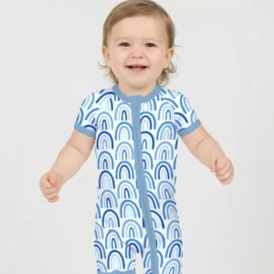 Sky Blue Rainbows Bamboo Shorty Zippy