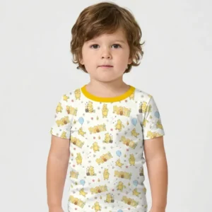 Mama & Mini Honey Bear Bamboo Two Piece Short Sleeve Shorts Pajama Set