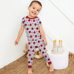 Dachshund Is My Valentine Bamboo Two Piece Short Sleeve Pajama Set