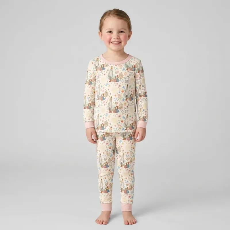 Our Lady of Fatima Bamboo Two Piece Long Sleeve Pajama Set