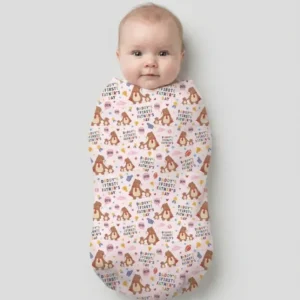 First Father's Day Daddy Bear Family Matching swaddle blanket
