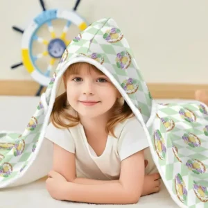 Mardi Gras Donut Bamboo Wearable Hooded Blanket