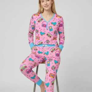 80s Retro Neon Bamboo Women Pajama Set