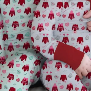 Dachshund Is My Valentine Bamboo Two Piece Long Sleeve Pajama Set
