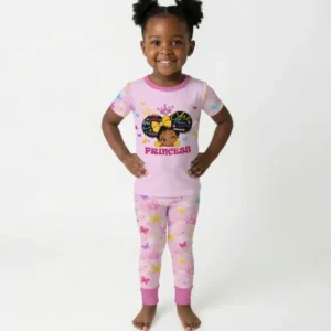 Afro Princess You Are Beautiful Bamboo Two Piece Short Sleeve Pajama Set