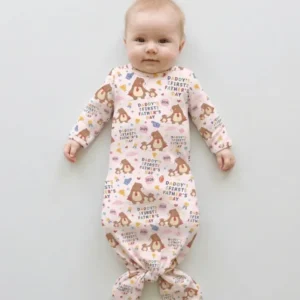 First Father's Day Daddy Bear Family Matching Bamboo Knot Gown