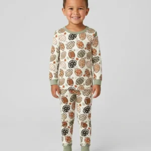 Boho Football Bamboo Two Piece Long Sleeve Pajama Set