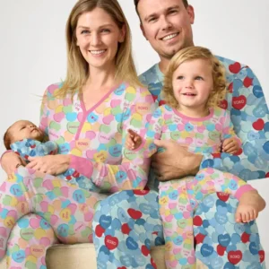 Valentine Candy Crush Family Matching Bamboo Women Pajama Set