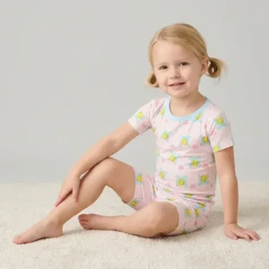 Softbal Coquette Bow Two Piece Short Sleeve Shorts Pajama Set