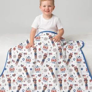 Custom Photo Best Patriotic Family Ever Bamboo Blanket