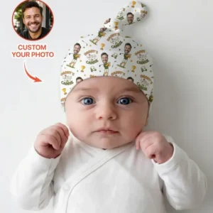 Custom Photo Daddy's Little Caddie Daddy & Me Matching Bamboo Knotted Hat