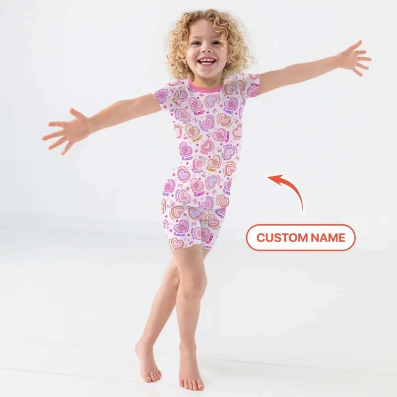 God Says I Am Sweet Heart Matching Mommy & Baby Bamboo Two Piece Short Sleeve Shorts Pajama Set