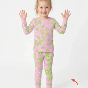 Tennis Disco Girl Party Matching Bamboo Two Piece Long Sleeve Pajama Set