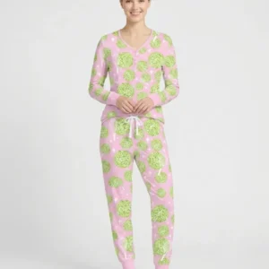 Tennis Disco Girl Party Matching Bamboo Women Pajama Set