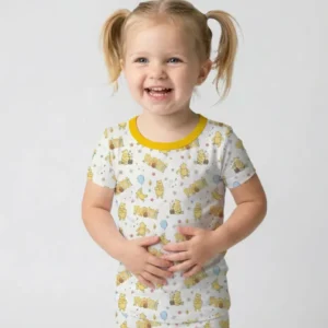 Mama & Mini Honey Bear Bamboo Two Piece Short Sleeve Pajama Set