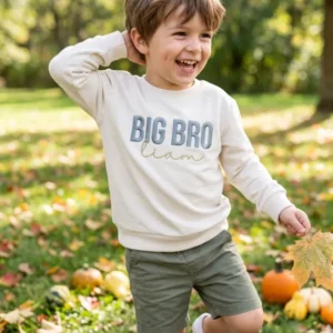 Custom Name Big Brother Club Embroidered Bamboo Crewneck Sweatshirt