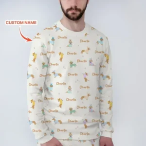 Custom Name Easter Dachshund Bamboo Men's Pajama Set