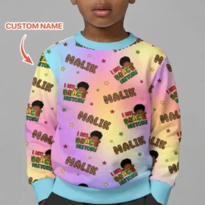 Custom Name I Am Black History Custom Bamboo Crewneck Sweatshirt