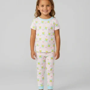 Softbal Coquette Bow Two Piece Short Sleeve Pajama Set