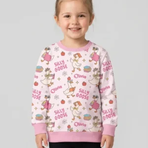 Custom Name Silly Goose Back to School Bamboo Crewneck Sweatshirt
