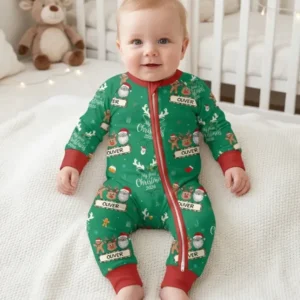 Custom Name "My Deer First's Christmas" For Girl - Bamboo Convertible Zippy