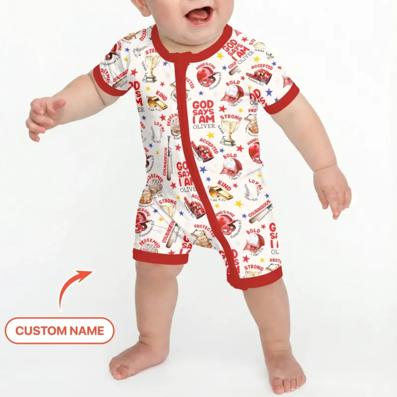 Baseball God Says I Am Custom Name Bamboo Shorty Zippy