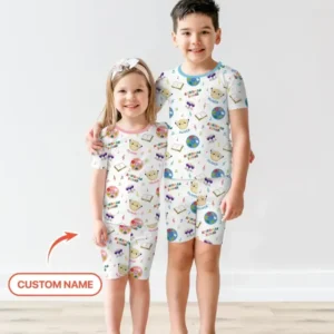 Custom Name Passover Afikoman Squad Bamboo Two Piece Short Sleeve Shorts Pajama Set
