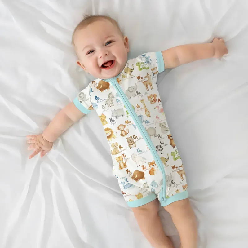 Spanish Alphabet Bamboo Shorty Zippy