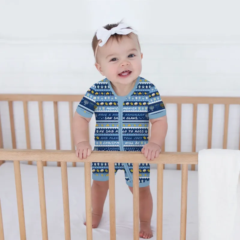 Hanukkah Fair Isle Bamboo Shorty Zippy