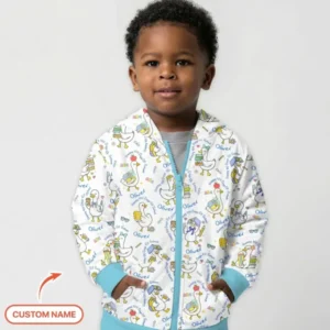 Custom Name Goose Happy 100 Days Of School Bamboo Zip Hoodie