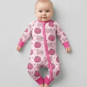 We Wear Pink Pumpkin Mommy & Me Matching Bamboo Convertible Zippy