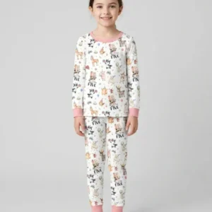 Custom Birthday Barnyard Bash Family Party Bamboo Two Piece Long Sleeve Pajama Set
