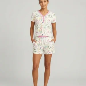 Hebrew Harmony Family Matching Bamboo Women Short Sleeve Short Pajama Set