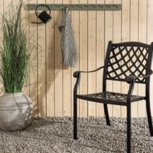 4er Set Gartenstuhl Auri - ein schlichter schwarzer Stuhl aus Aluminium