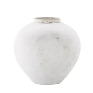 Vase „Sferra“ Ø 28 cm – Beige mit Struktur