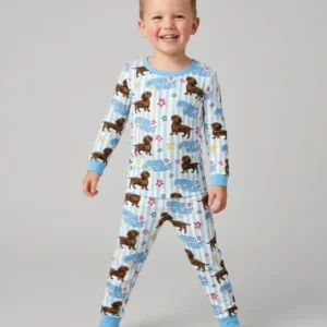 Guess What? Wiener Butt! Bamboo Two Piece Long Sleeve Pajama Set
