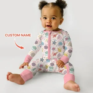 Custom Name Seaside Wildflower Summer Bamboo Convertible Zippy