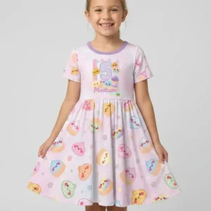 Custom Birthday Squish Party Dumpling Bamboo Twirl Dress